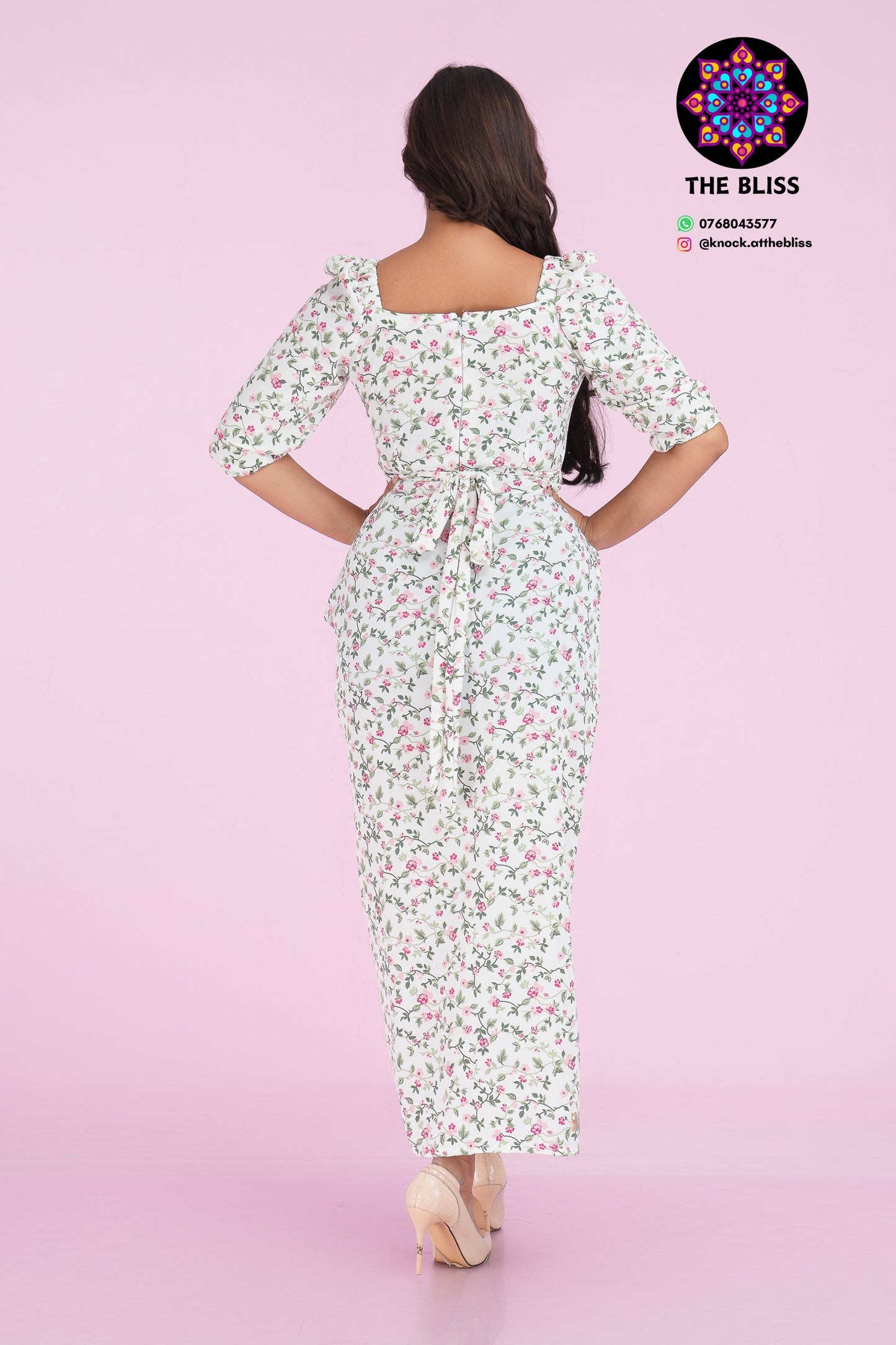 Balmore Side Gathered Floral Maxi Dress