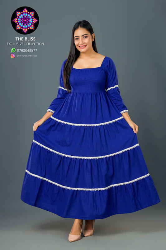 Cinderella Balloon Sleeve Royal Blue Maxi