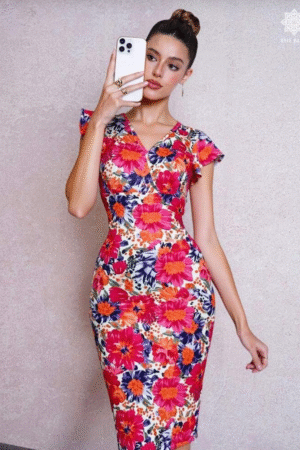 Clasi Cap Sleeve Floral Dress