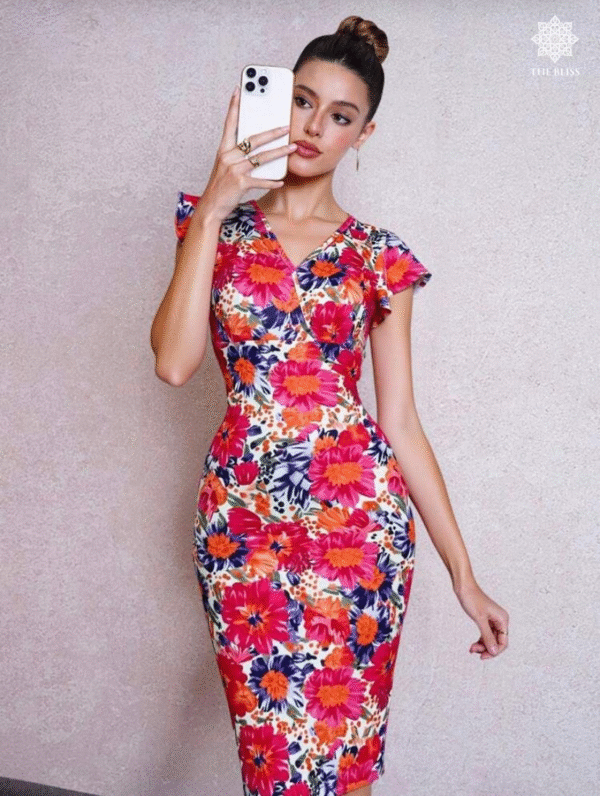 Clasi Cap Sleeve Floral Dress