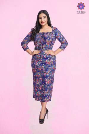 Midnight Floral Midi Dress