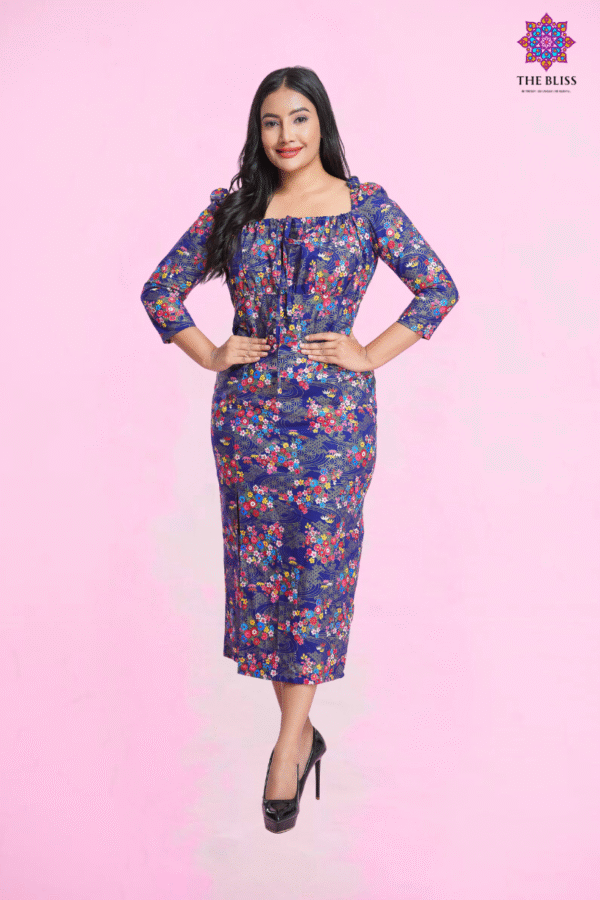 Midnight Floral Midi Dress