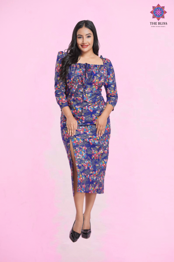 Midnight Floral Midi Dress - Image 2