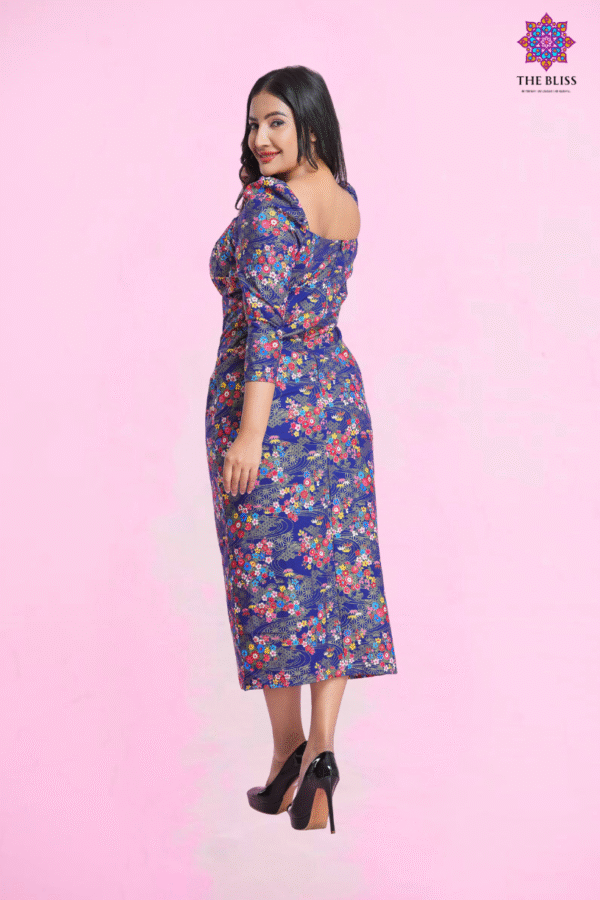 Midnight Floral Midi Dress - Image 4
