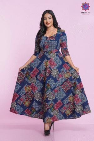 Indigo Bloom Maxi Dress