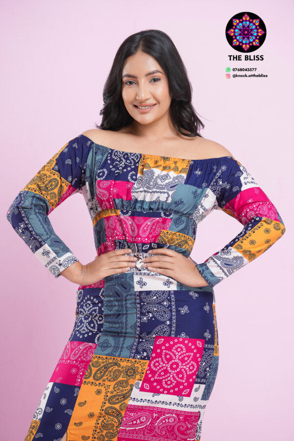 Boho Off-Shoulder Dress - Image 3