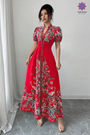 Elenzga Deep V-Neck Dress