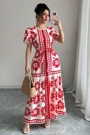 Red Daisy Maxi Dress