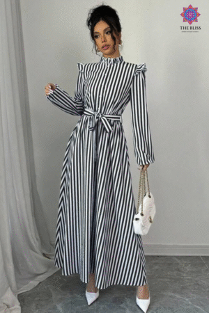 Elenzga Stand Collar Dress