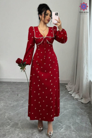 Modelyn Red Ruffled Dress