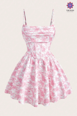 Rosy Floral Mini Dress