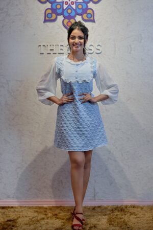 Bella Flower Embossed Mini Dress